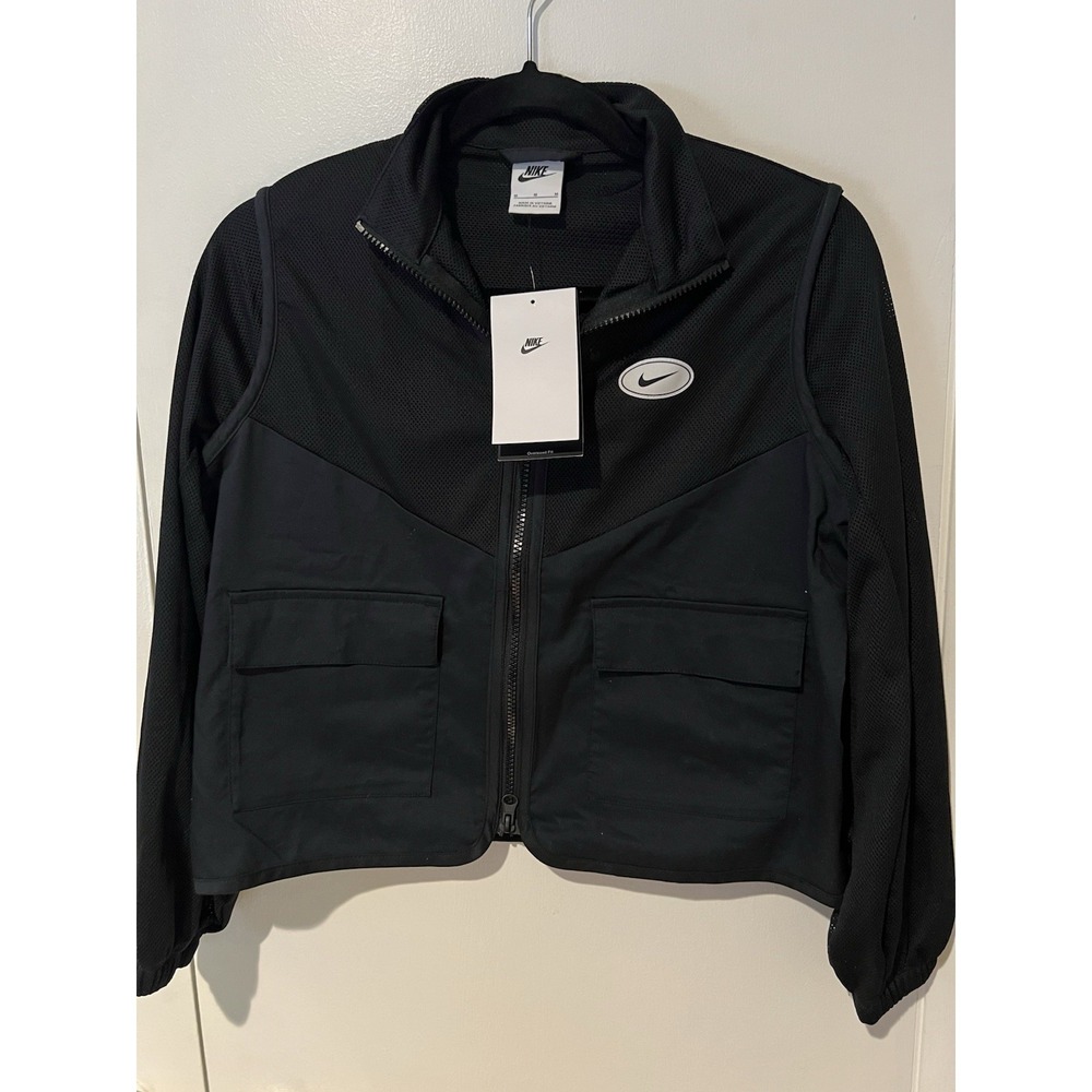 NWT Nike Dri-Fit Girls Athletic Full Zip‎ Jacket Medium Dance Black Cargo